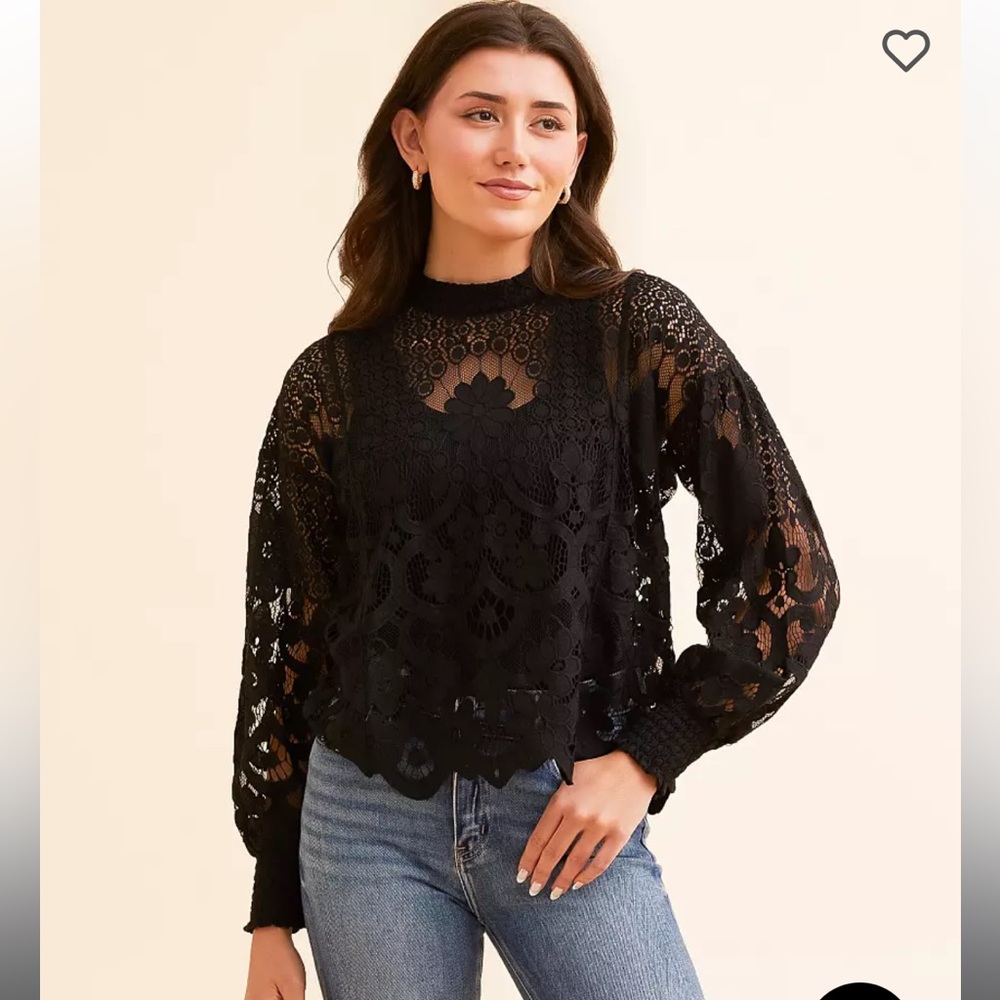 Daytrip Elegant Black Lace Women's Top